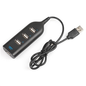 BuySKU55017 USB 2.0 High Speed 4 Ports Hub Adapter for PC Laptop Notebook (Black)