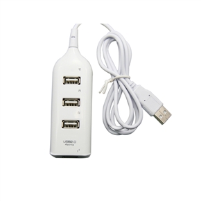 BuySKU55023 USB 2.0 High Speed 4 Ports Hub Adapter for PC Laptop Notebook (White)