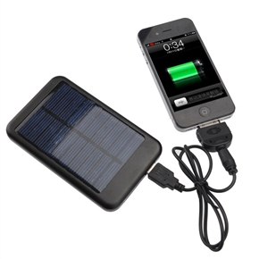 BuySKU64711 USB /Solar Powered 5000mAh Emergency Battery Charger /Portable Power Source for Cellphone Mp3 (Black)