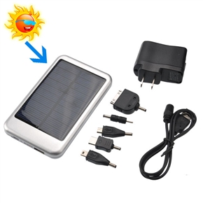 BuySKU64722 USB /Solar Powered 5000mAh Emergency Charger Portable Power Source for Cellphone Mp3 (Silver)