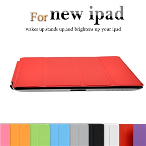 Ultra Slim Magnetic Smart PU Cover with Auto Sleep & Wake-up Function for The new iPad (Red) 