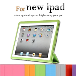 BuySKU64165 Ultra Slim Smart PU Case Cover with Sleep/Wake-up Function & Stand for The new iPad (Green)