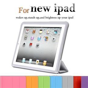 BuySKU64170 Ultra Slim Smart PU Case Cover with Sleep/Wake-up Function & Stand for The new iPad (Grey)