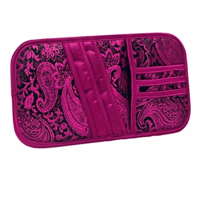 BuySKU59438 Ultra Soft Car Storage Bag with Embroidery Pattern for Sunshade Board (Purple)