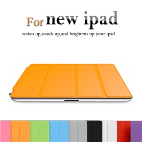 Ultra-thin Magnetic Smart PU Protective Case Cover with Sleep/Wake-up Function & Stand for iPad 2 /The new iPad (Orange)