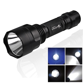 BuySKU63669 UltraFire C8 Cree Q3 7B 5-Mode 200-Lumen Yellow Light LED Flashlight by 1*18650 Battery (Black)