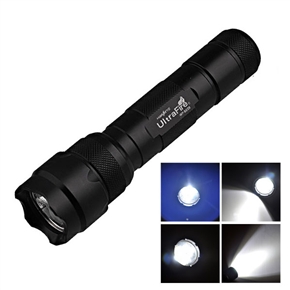 BuySKU63671 UltraFire WF-502B 410nm UV Checking LED Flashlight by 1*18650/2*CR123A/2*16340 Battery (Black)