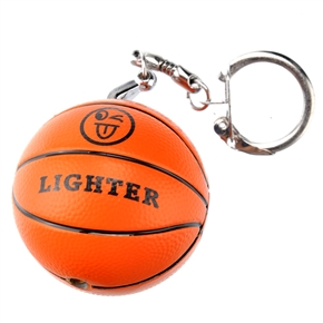 BuySKU67402 Unique Basketball Shaped Refillable Butane Cigar Cigarette Lighter with Key Ring