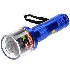BuySKU67848 Unique Flashlight Shaped 3 * AAA Batteries Powered Electric Metal Herb Cigarette Tobacco Grinder (Blue)