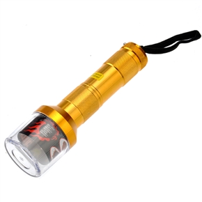 BuySKU67846 Unique Flashlight Shaped 3 * AAA Batteries Powered Electric Metal Herb Cigarette Tobacco Grinder (Golden)