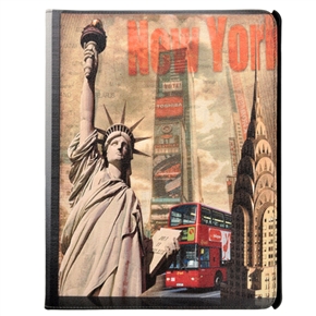 BuySKU67539 Unique Statue of Liberty Patten PU Protective Case with Inner Hard Back Case & Sleep Function for The new iPad