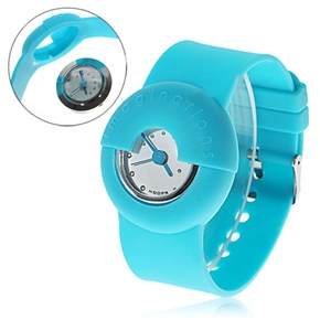 BuySKU57881 Unisex Rubber Wrist Watch with Hour Markers (Blue)