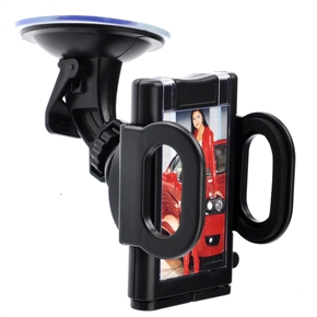 BuySKU67257 Universal 360 Rotating & Retractable Cradle Car Mount Holder for iPhone /Cellphones /MP3 /GPS /PDA (Black)