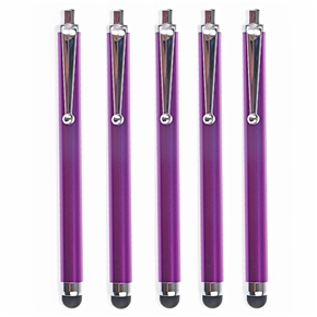 BuySKU64273 Universal Capacitive Touch Screen Stylus Pen for iPhone /iPad /iPod Touch - 5 pcs/set (Purple)