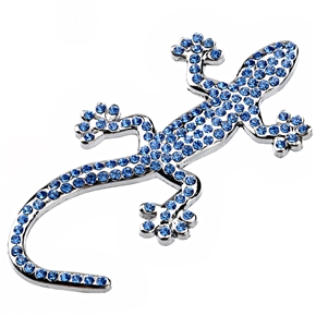 BuySKU64535 Universal Style Metal Wall Lizard Shape Car Sticker Emblem Car Logo with Rhinestones (Blue)
