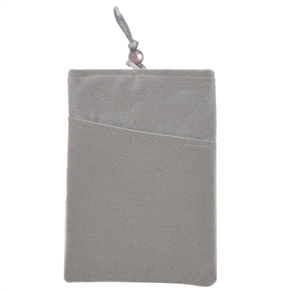 BuySKU64840 Universal Type Soft Velvet Double-pocket Sleeve Bag Pouch for 5-inch Cellphone Tablet PC MP3 MP4 GPS (Grey)
