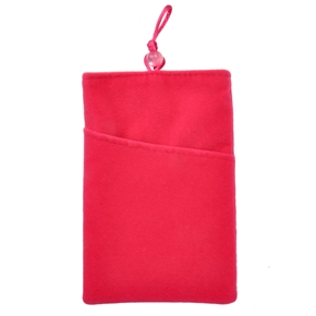 BuySKU64843 Universal Type Soft Velvet Double-pocket Sleeve Bag Pouch for 5-inch Cellphone Tablet PC MP3 MP4 GPS (Rosy)