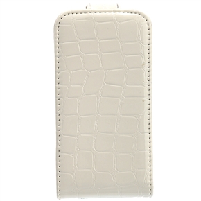 BuySKU65514 Up-down Open Style Crocodile Skin PU Protective Case Cover with Inner Hard Back Case for iPhone 4 /iPhone 4S (White)