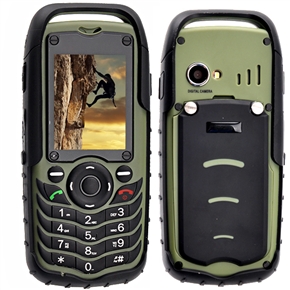 BuySKU64496 V2 Dual SIM Tri-band 2.0-inch TFT Rugged Waterproof Shockproof Dustproof Cellphone with 1.3MP Camera & LED Torch (Green)