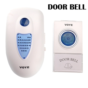 BuySKU66570 VOYE V003A AC220V Flat-plug Remote Control Intelligent Wireless Doorbell Door Bell (White)