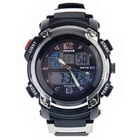 BuySKU57562 Waterproof Aluminum Alloy Dive Wrist Watch with Rubber Band (Black)