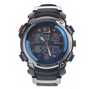BuySKU57561 Waterproof Aluminum Alloy Dive Wrist Watch with Rubber Band (Blue)
