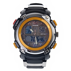 BuySKU57560 Waterproof Aluminum Alloy Dive Wrist Watch with Rubber Band (Yellow)