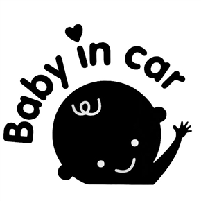 BuySKU59399 Waving Hand Baby in Car Design Car Sticker Car Decal - 12.5cm*11cm (Black)