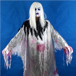 BuySKU67982 White Hair Ghost Mask Super Spooky Mask for All Saints' Day /Dress Up Balls