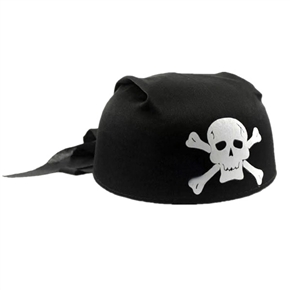 BuySKU61819 White Skeleton Head Round Pirate Hat for Costume Balls /Halloween (Black)