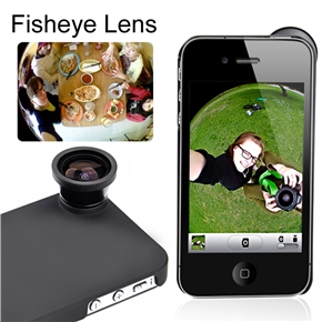 BuySKU66264 Wide Angle Fish Eye Lens with Back Cover for iPhone 4 /iPhone 4S (Black)
