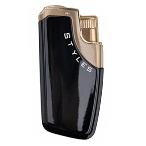 BuySKU66041 Windproof Butane Lighter Styles Metal Cigarette Lighter (Black)