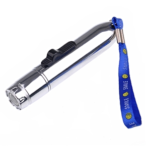 BuySKU66046 Windproof Refillable Cigarette Lighter Butane Lighter with Flashlight (Silver)