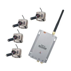 BuySKU59154 Wireless 2.4G 1/3 Inch CCTV CMOS Color Camera Receiver Kit Security System (4 Cameras + 1 Receiver)