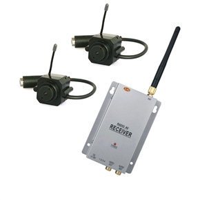 BuySKU59157 Wireless 2.4G Security CCTV 1/3 Inch CMOS Color Camera Receiver Kit (2 Cameras + 1 Receiver)