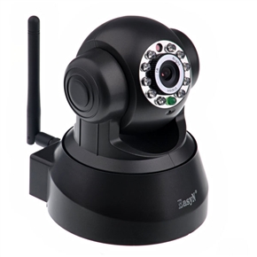 BuySKU59180 Wireless WLAN Security WIFI IR IP 300K Pixels Camera with Night Vision (Black)