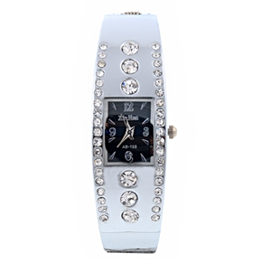 BuySKU58137 XinHua AB-165 Woman Watch Bracelet with Rhinestone Decoration Quartz Watch Wrist Watch (Black)