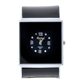 BuySKU58153 XinHua QUARTZ-370 Woman Wide Watch Bracelet Quartz Watch Wrist Watch (Black)