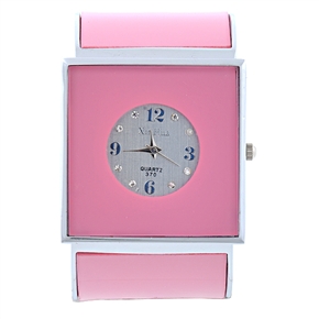 BuySKU58156 XinHua QUARTZ-370 Woman Wide Watch Bracelet Quartz Watch Wrist Watch (Pink)