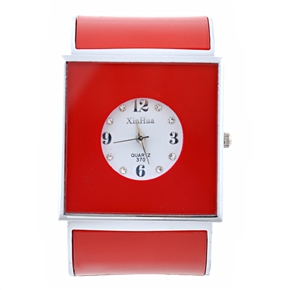 BuySKU58155 XinHua QUARTZ-370 Woman Wide Watch Bracelet Quartz Watch Wrist Watch (Red)