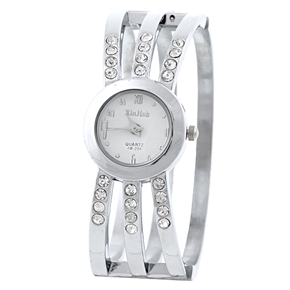 BuySKU58144 XinHua QUARTZ AB-294 Woman Watch 3-Rope Watch Bracelet Quartz Watch Wrist Watch (White)
