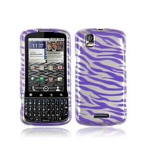 BuySKU36132 Zebra Style Full Case Hard Plastic Cover for Motorola A957 Droid Pro (Purple & White)