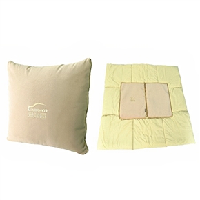 BuySKU59500 Zippered Style 1*1.4M Car Thin Quilt Square Shape Pillow (Khaki)