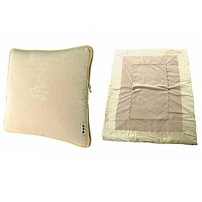 BuySKU59499 Zippered Style Car Thin Quilt Mini Square Shape Soft Pillow (Khaki)