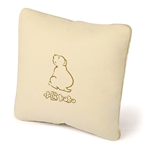 BuySKU59549 Zippered Style Car Thin Quilt Square Shape Pillow with Bear Pattern (Khaki)