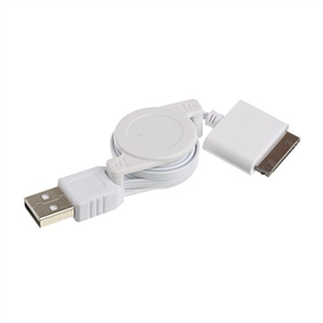 BuySKU48761 iPod/iPhone USB Data Sync and Charger Retractable Cable (White)