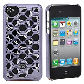 BuySKU66572 ipega PG-IH199B 3D Hollow Plating Hexagon Design Hard Protective Back Case Cover for iPhone 4 /iPhone 4S