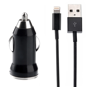 BuySKU70097 2-in-1 2M 8-pin USB Data Charging Cable & USB Car Charger Adapter Kit for iPhone 5 /iPad mini (Black)