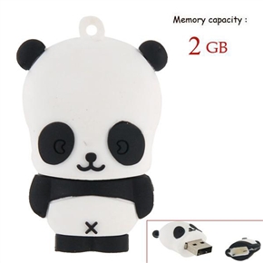 BuySKU69891 2GB Lovely Big Eyes Panda Flash Drive (White)