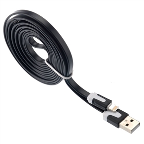 BuySKU69780 2M Flat Noodle Style 8-pin USB Sync Data & Charging Cable for iPhone 5 /iPad mini /iPad 4 (Black)